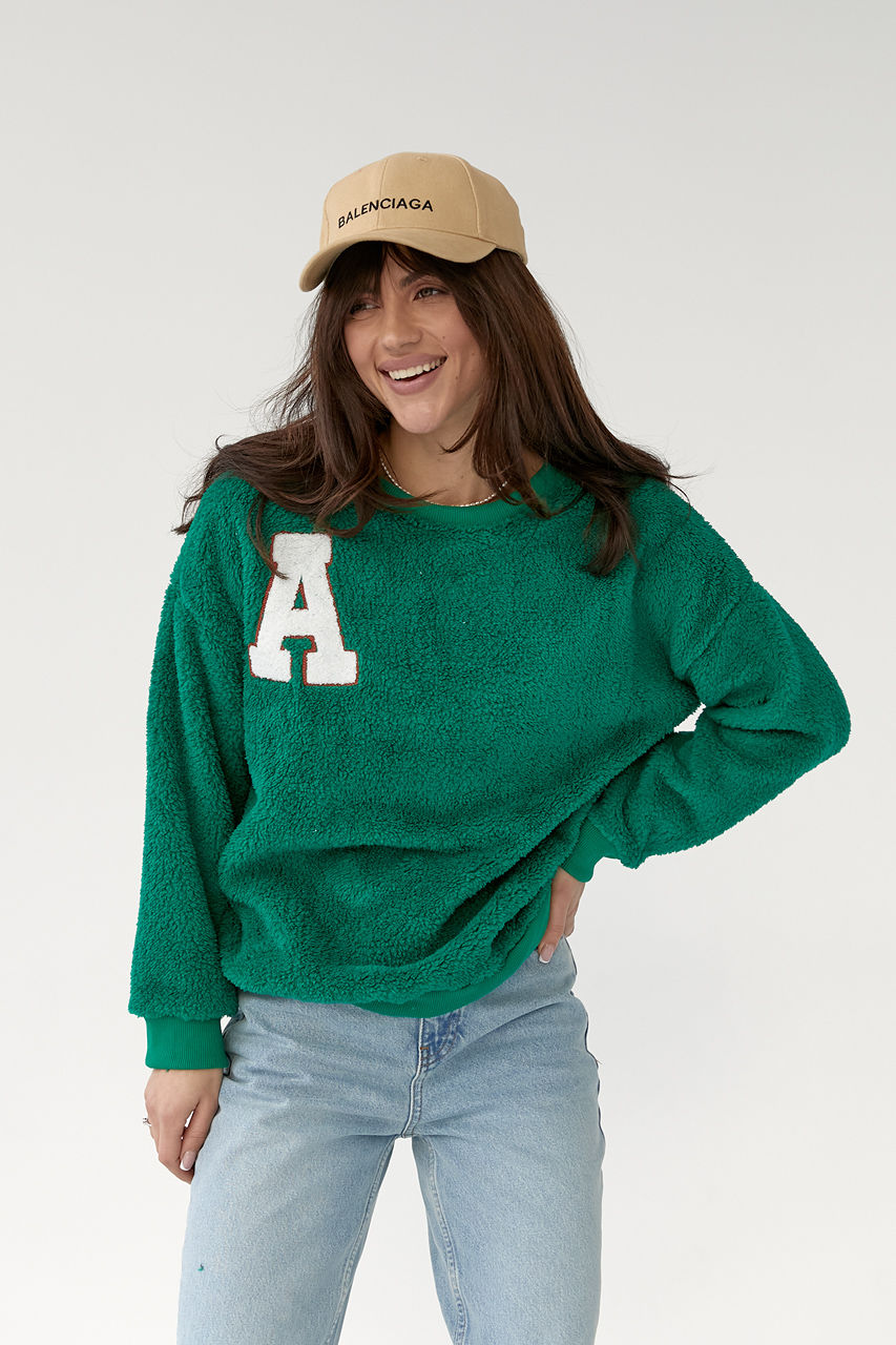 Жіночий хутряний світшот з літерою А