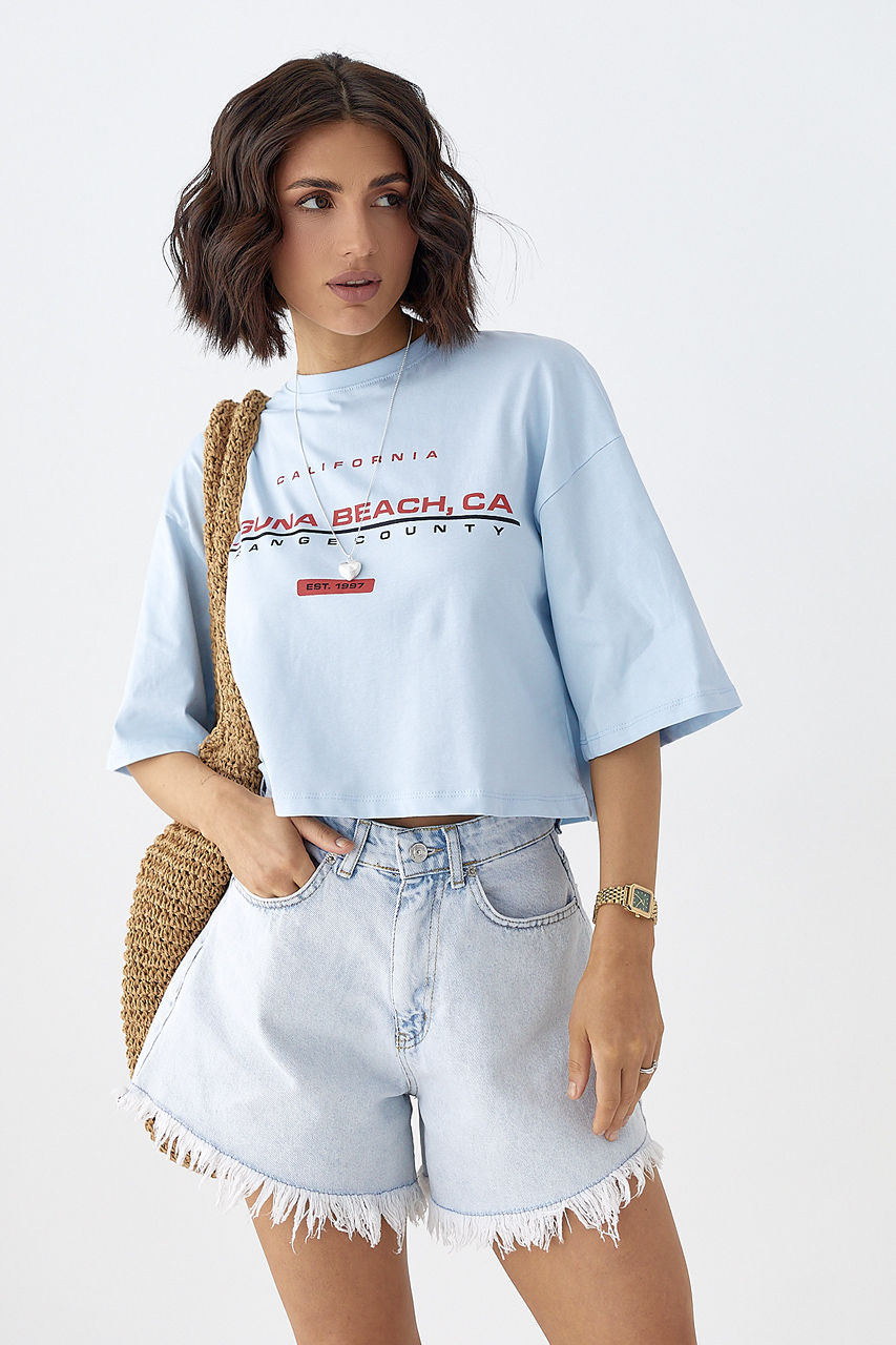 Укорочена футболка вільного крою