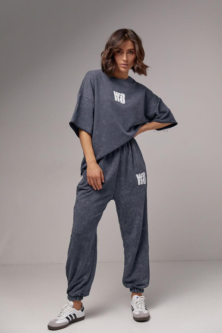 Спортивний костюм у техніці тай-дай з принтом Wang