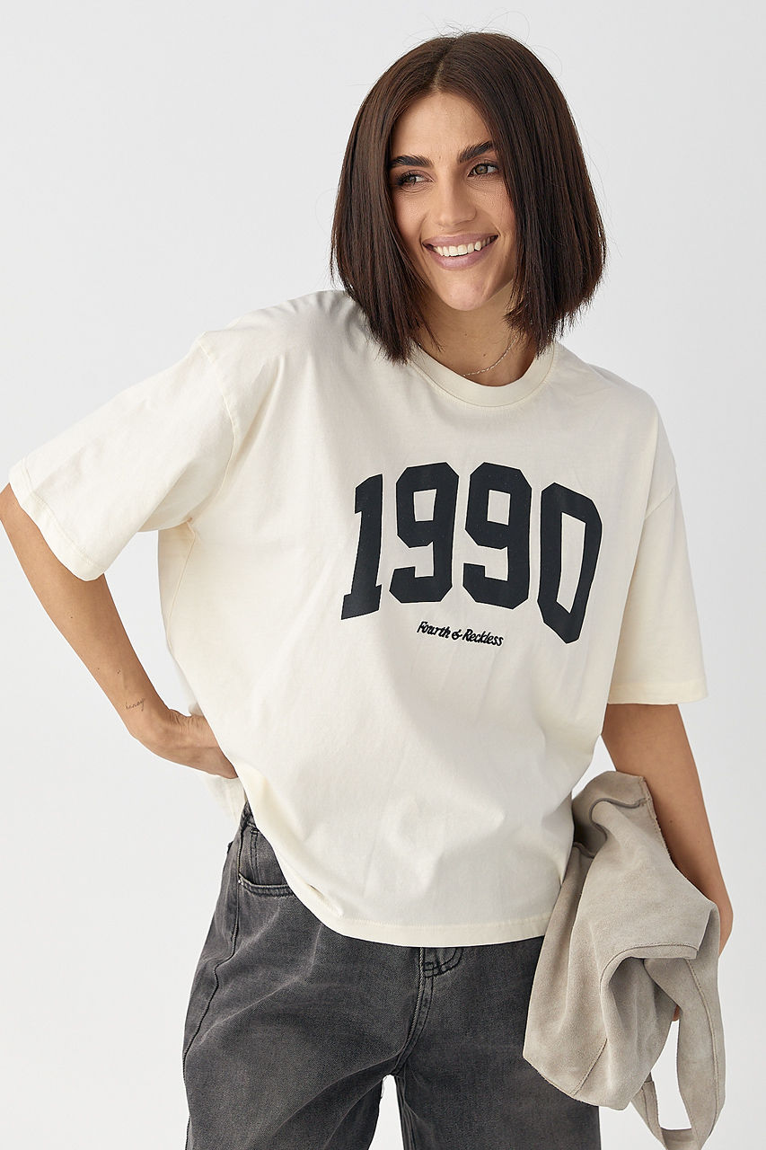 Футболка oversize з принтом 1990