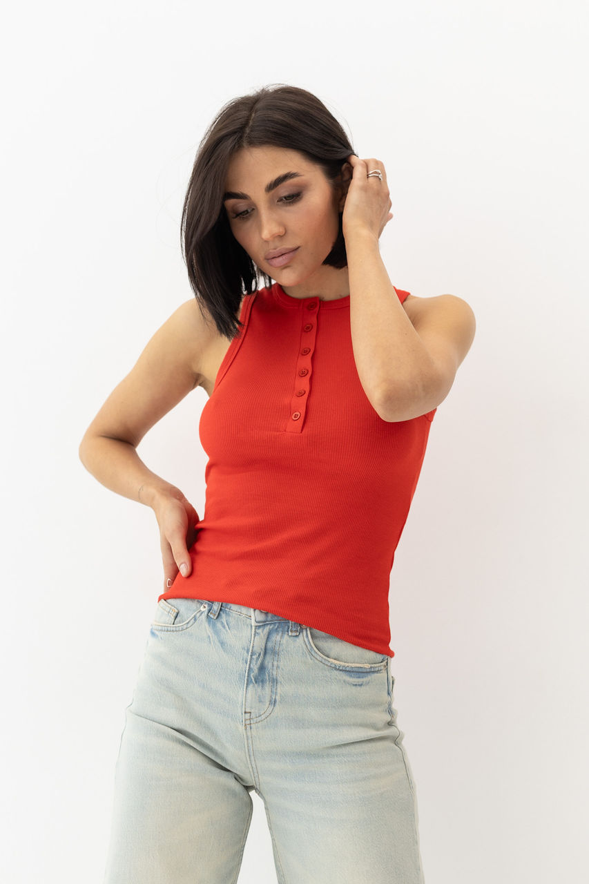 Майка в рубчик на ґудзиках