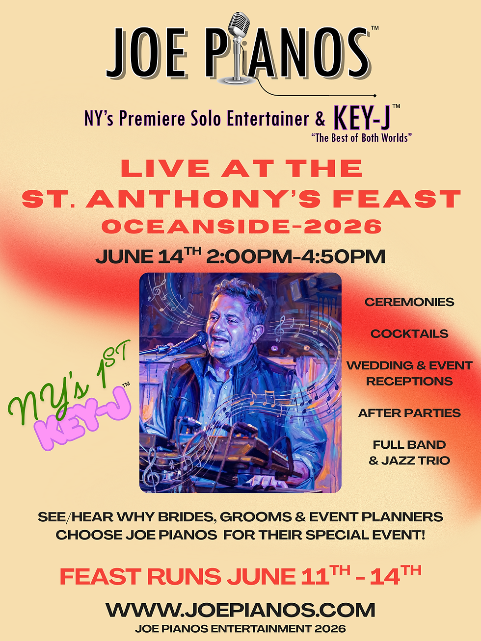 Key-J™ Joey Pianos @ St. Anthony Feast -Oceanside
