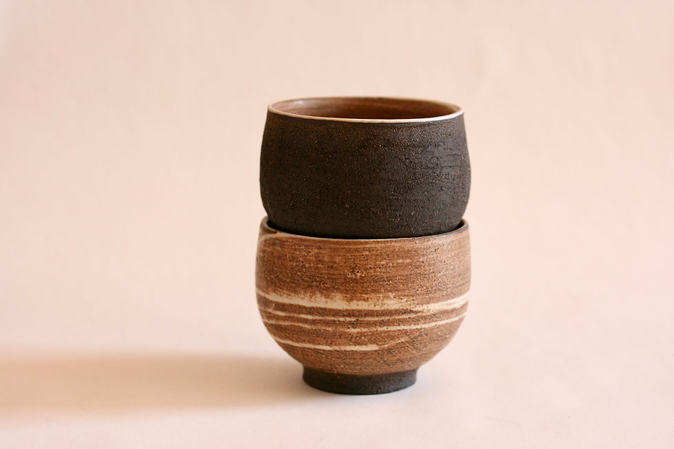 Thumbnail: Set of Two - Round Ceramic bowl | Soup bowl | Japanese tea bowl | Chawan