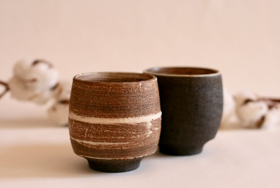Thumbnail: Set of Two - ceramic tumbler | Japanese style Cup | Yunomi cup