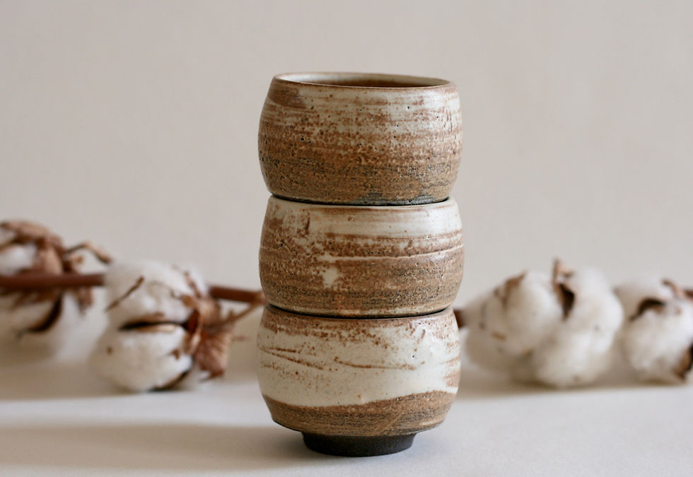 Thumbnail: Cream ceramic tiny cup | Espresso cup | Sake cup