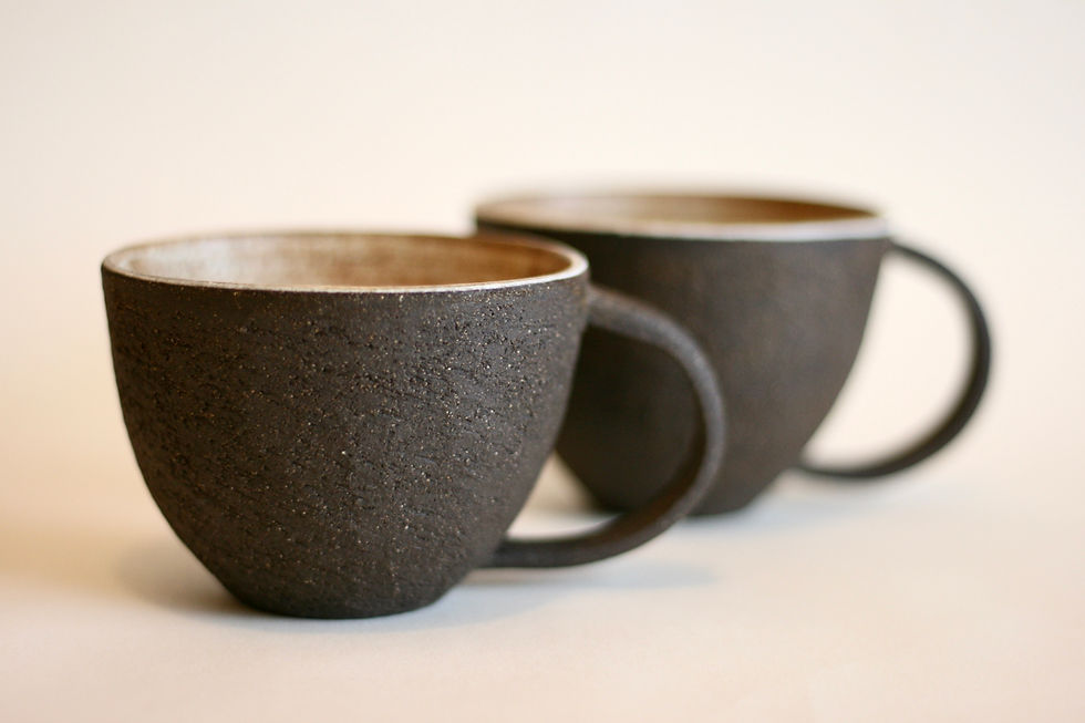 Thumbnail: Black ceramic cup | Mug with Handle
