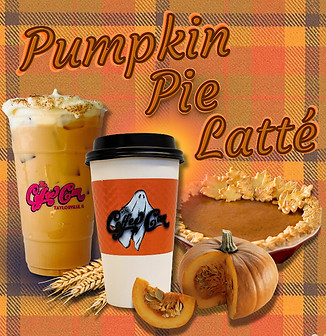 Pumpkin Pie Latte graphic for The Coffee Can in Taylorville, Illinois.