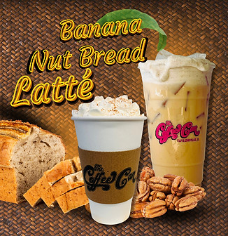 Banana Nut Bread Latte graphic for The Coffee Can in Taylorville, Illinois.