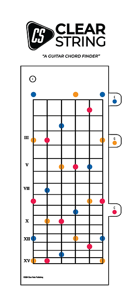 A product image of the Clear String guitar chord finder.