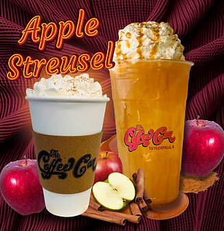 Apple Streusel Latte graphic for The Coffee Can in Taylorville, Illinois.