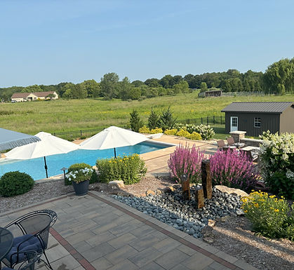 Pool, patio, and landscaping installation by Knob Hill Landscape Company of Springfield, Illinois