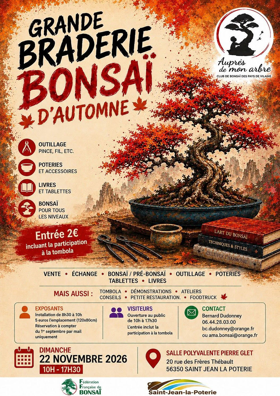 Grande braderie bonsaï d’automne - St Jean La Poterie (Redon - Morbihan) 22 novembre 2026