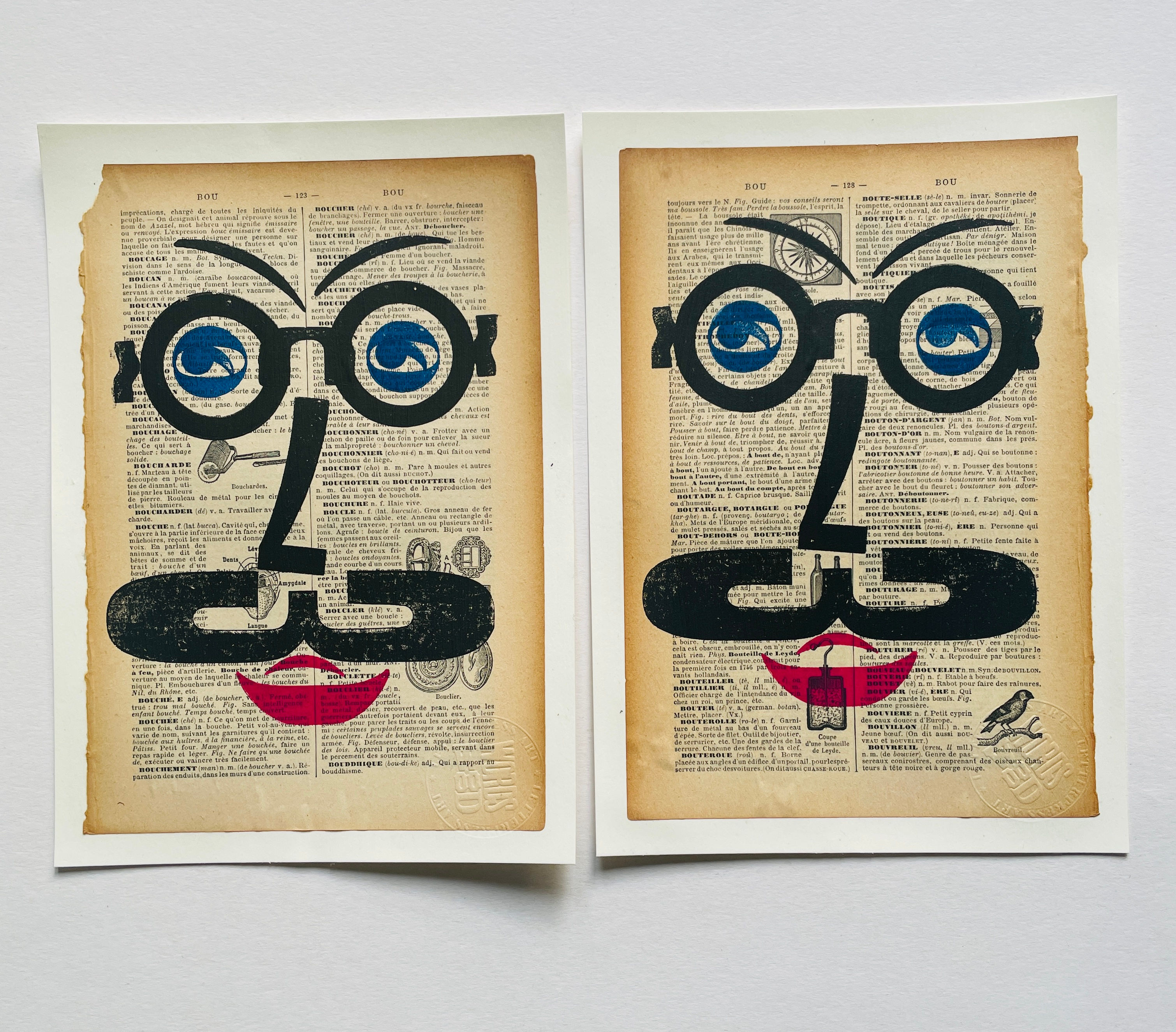 Grand Moustache Type face - Original Letterpress A5 Print