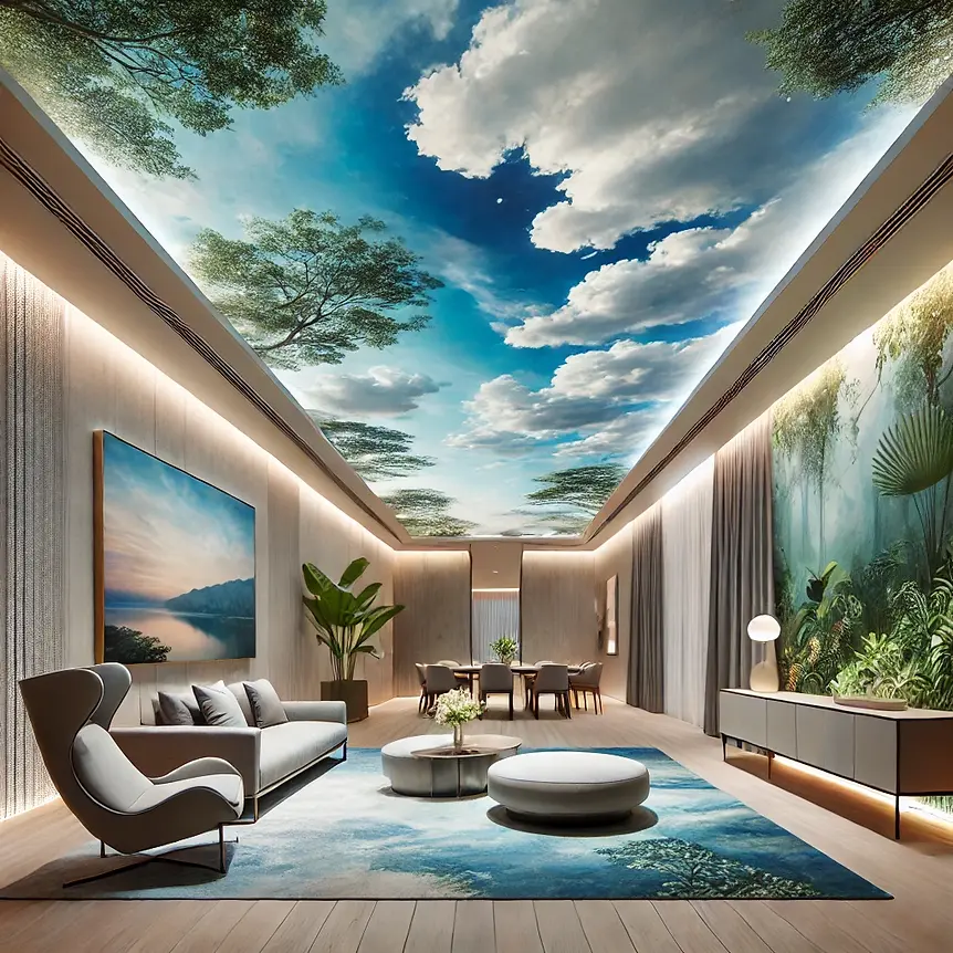 printed stretch ceiling and walls
