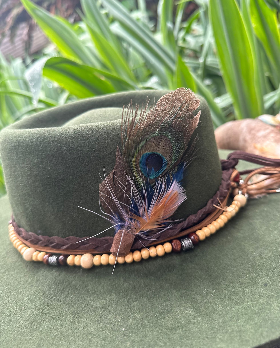 Miniatura: Sombrero fieltro verde con accesorios 