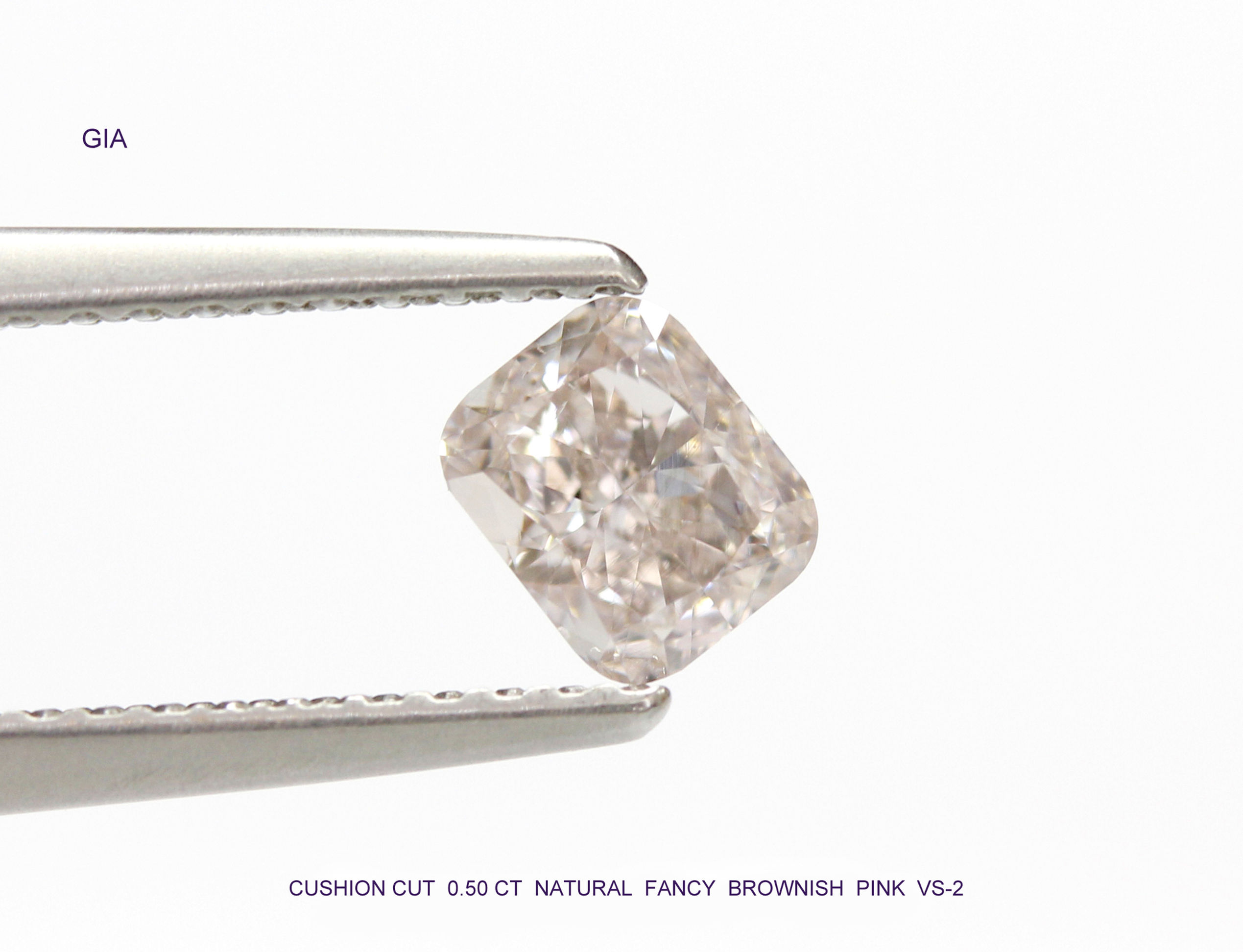 PINK DIAMOND 0.50 CARAT FANCY BROWNISH PINK VS-2 GIA