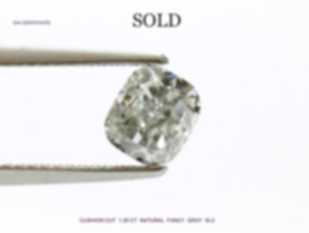 CUSHION SHAPE 1.20 CARAT NATURAL FANCY  GRAY SI-2-GIA