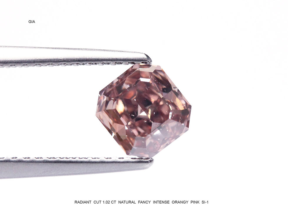 PINK DIAMOND 1.02 CARAT FANCY INTENSE ORANGY PINK SI-1-GIA