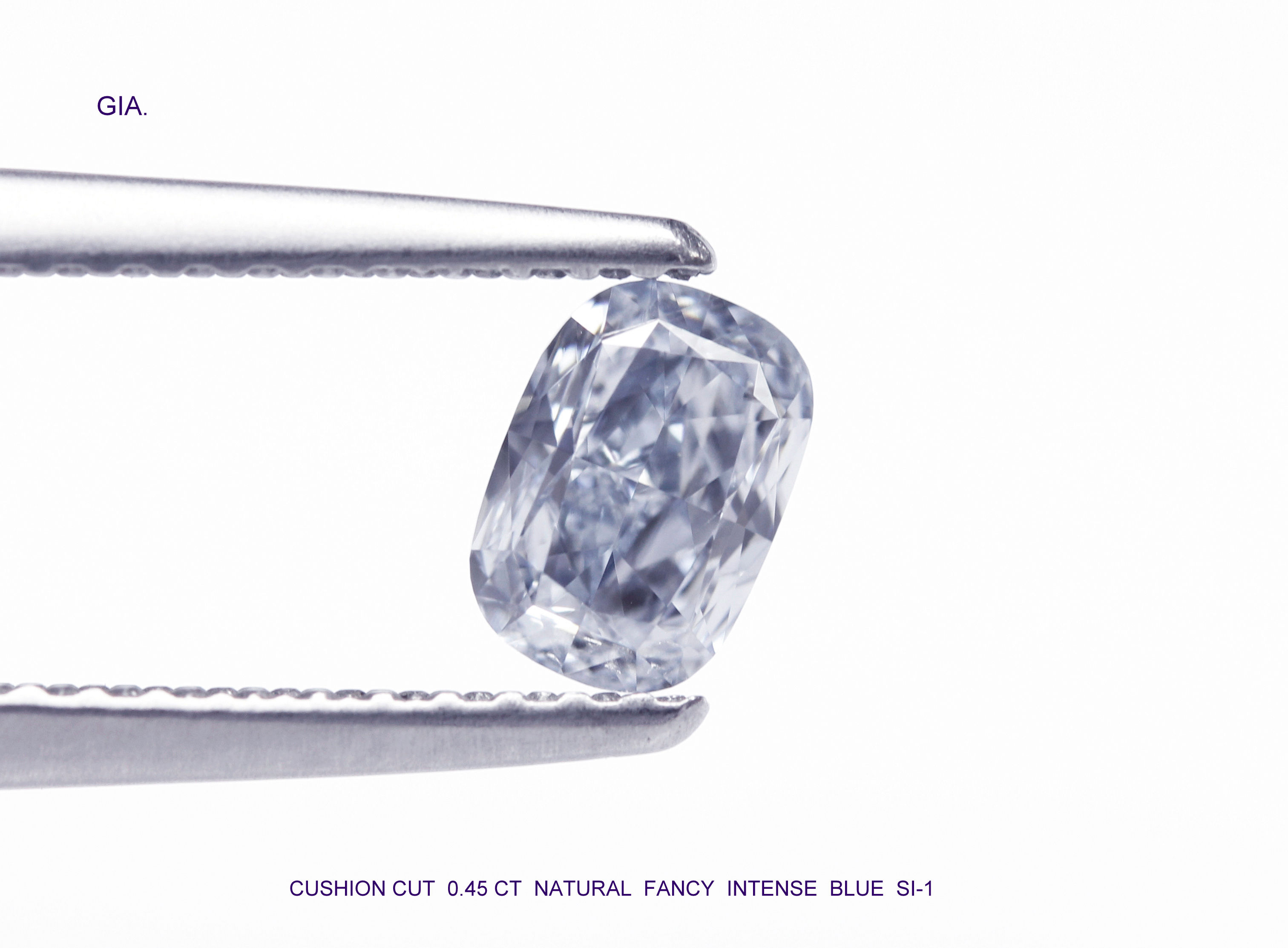 BLUE DIAMOND 0.45 CARAT FANCY INTENSE BLUE SI-1-GIA