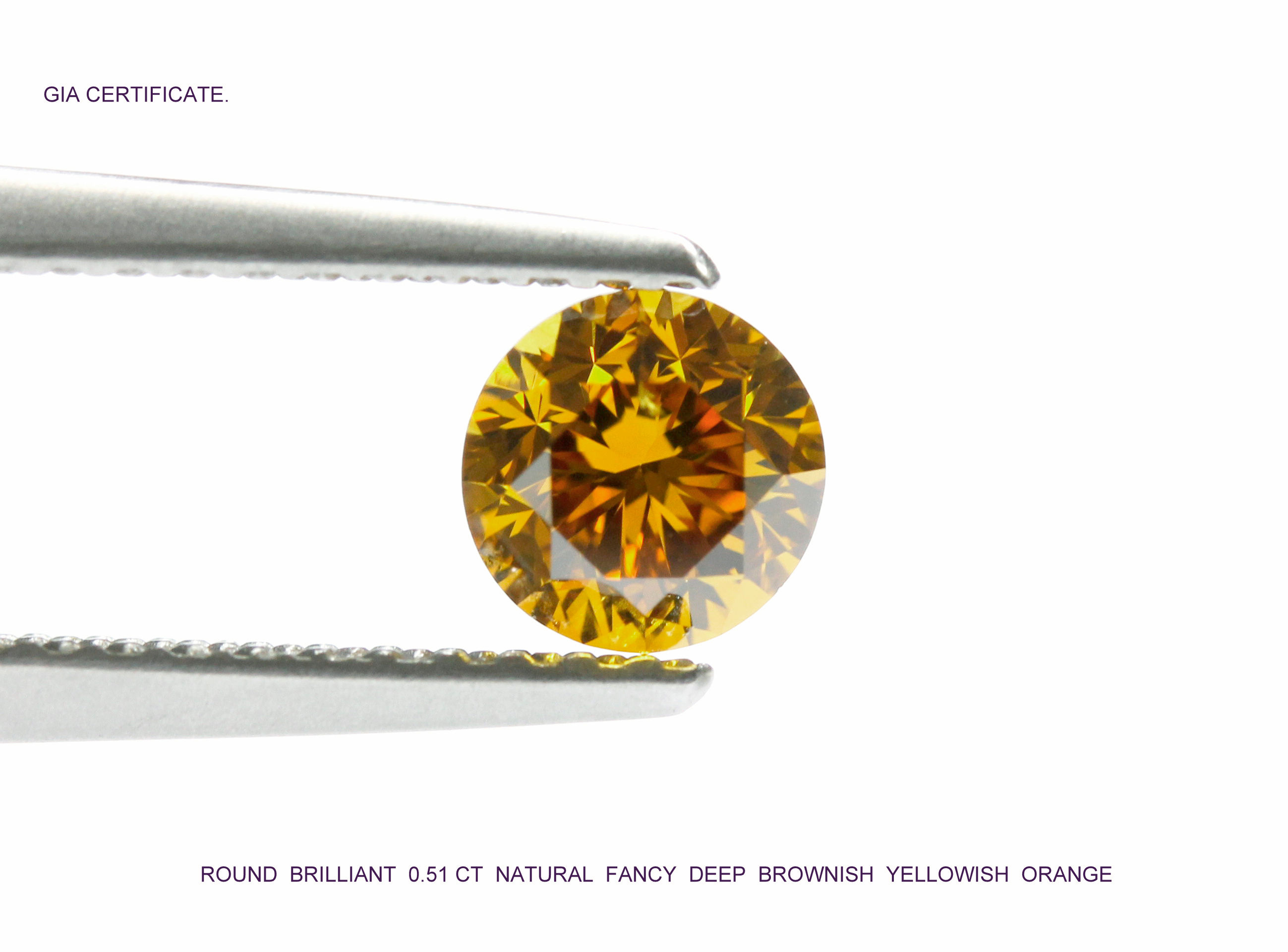 ORANGE DIAMOND 0.51 CARAT FANCY DEEP BROWNISH YELLOWISH ORANGE-GIA