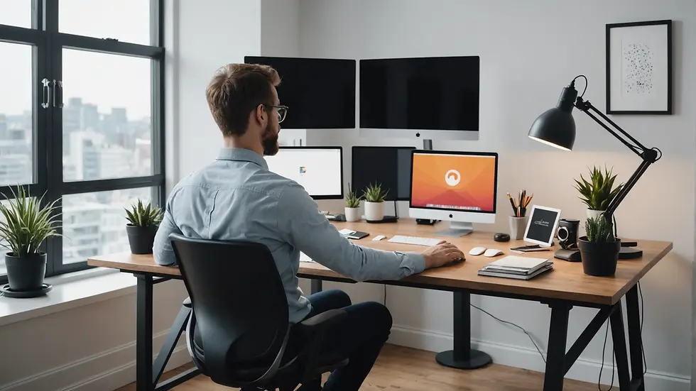 A properly set up ergonomic workspace
