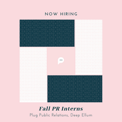 Plug Public Relations Hiring Graphic
