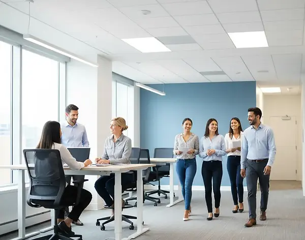 Confident aligned workplace environment showing how a compliant employee handbook supports business success by Freedom HR Solutions