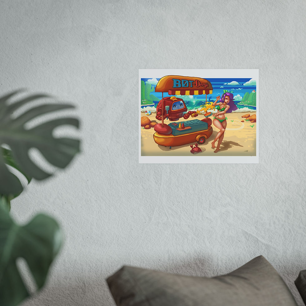Thumbnail: Best Hot Dogs Around - Matte poster - Sci-fi Illustration 