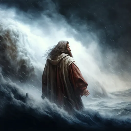 Jesus is walking on the water