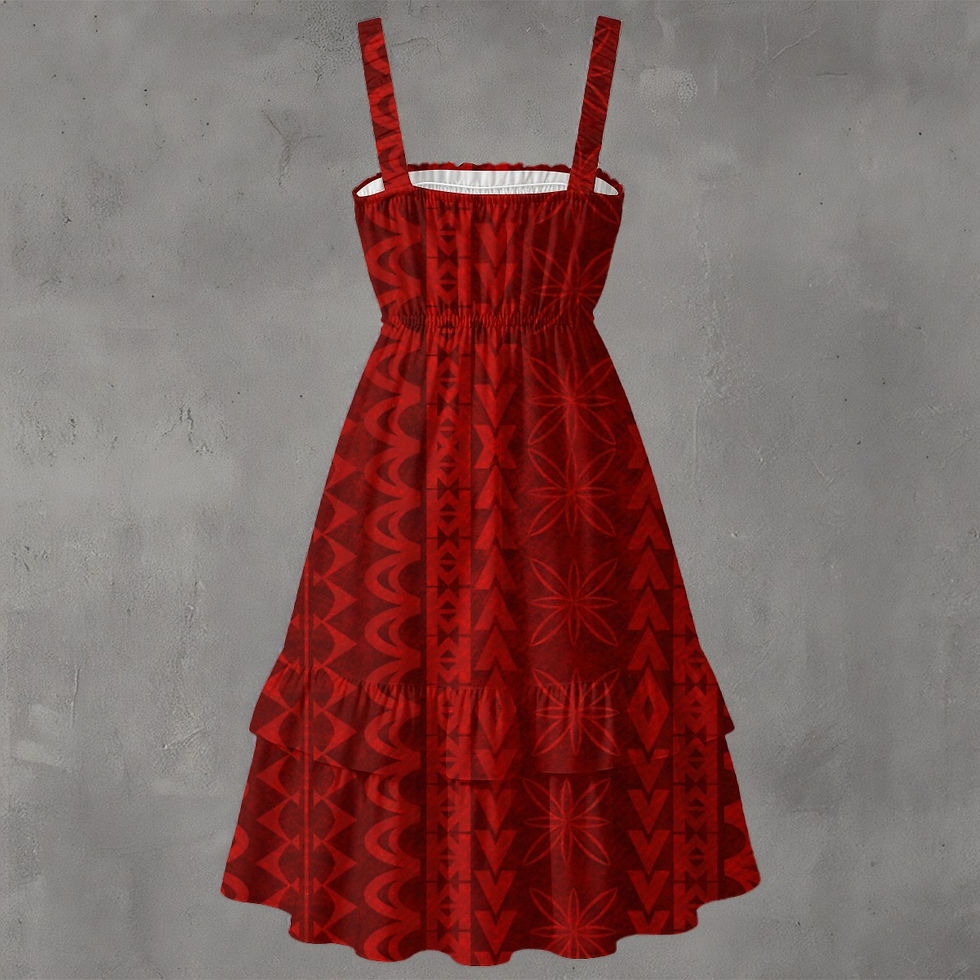 Thumbnail: Red | Bold Motif | Sundress with Ruffle Hem