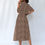 Thumbnail: Samoan Malu Inspired Chocolate Brown Women's Midi Dress