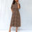 Thumbnail: Samoan Malu Inspired Chocolate Brown Women's Midi Dress