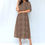 Thumbnail: Samoan Malu Inspired Chocolate Brown Women's Midi Dress
