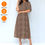 Thumbnail: Samoan Malu Inspired Chocolate Brown Women's Midi Dress