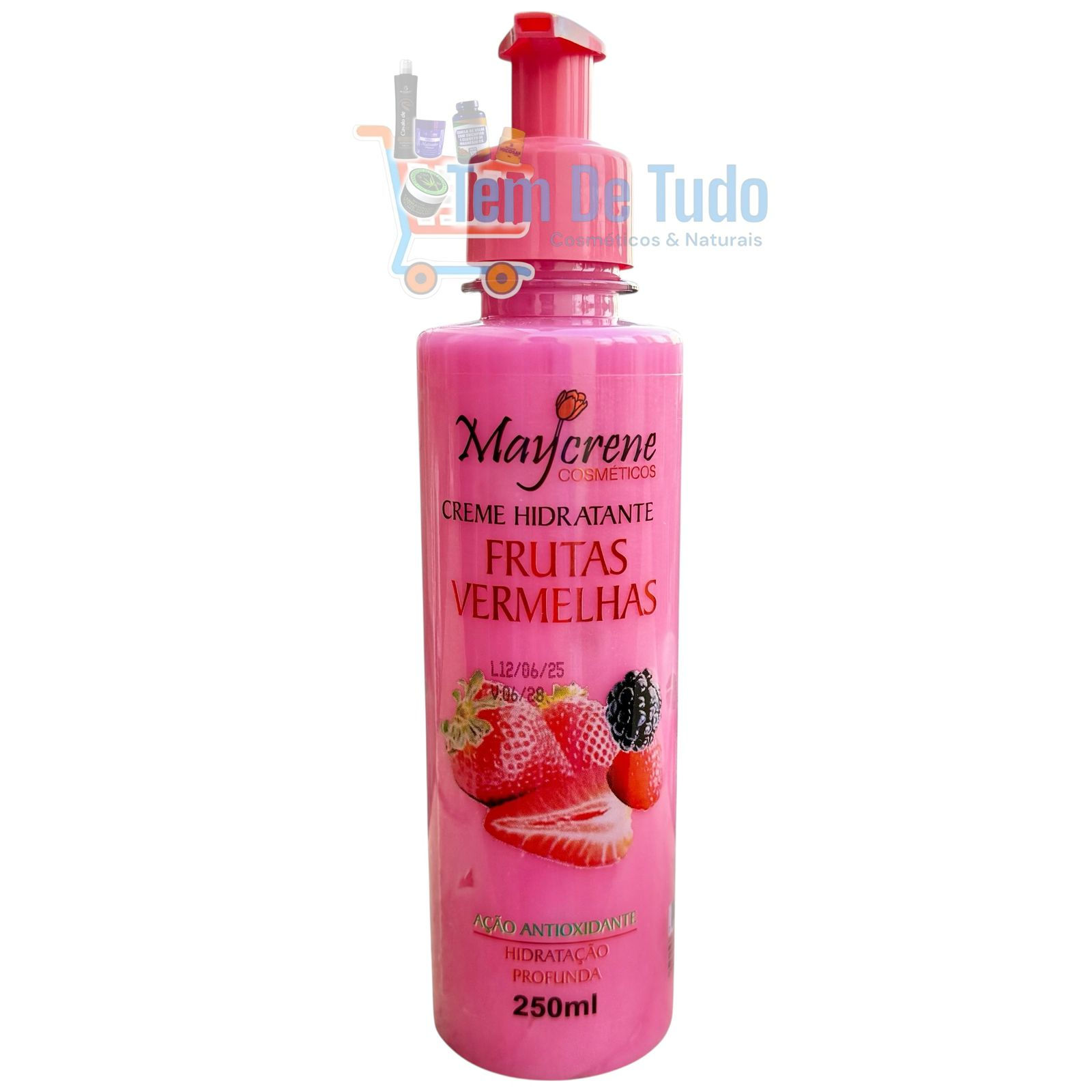Creme Corporal Frutas Vermelhas 250ml Maycrene – Hidratação Intensa