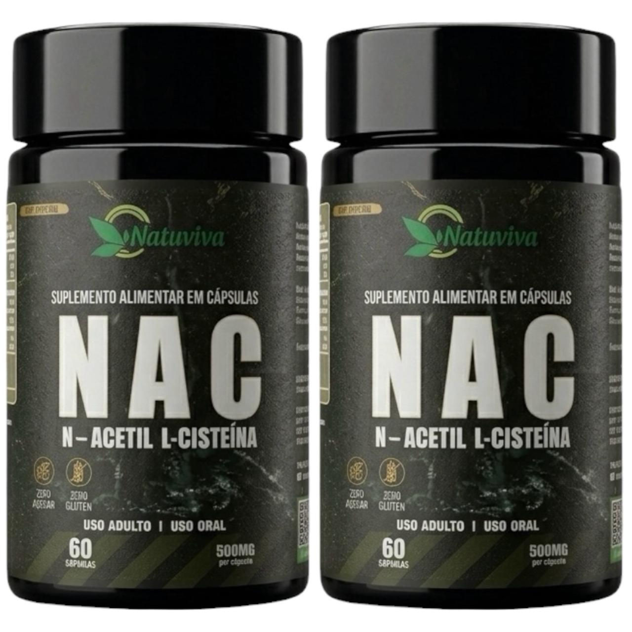 2x NAC N-Acetil L-Cisteína Natuviva 500mg – Antioxidante