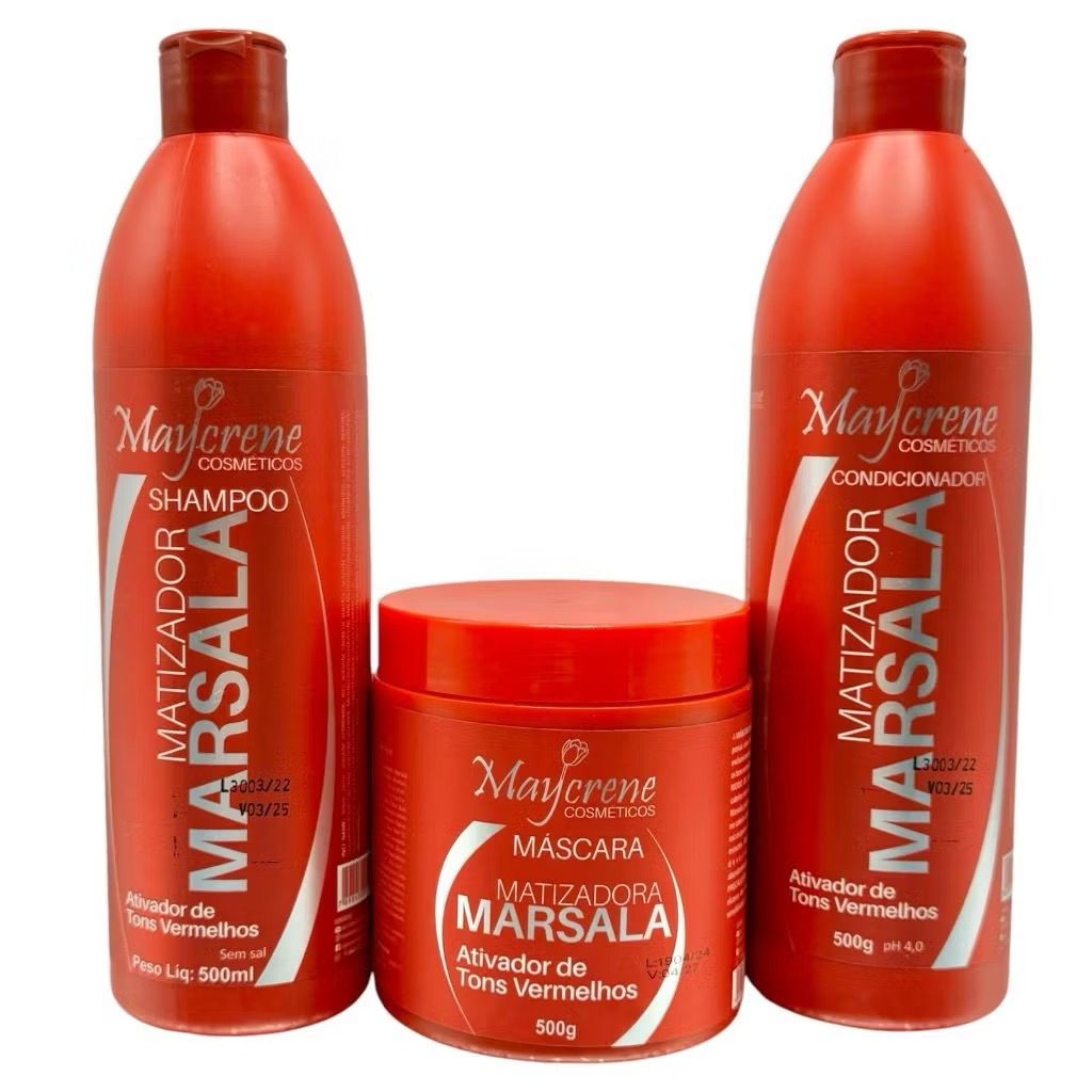 Kit Marsala Cabelos Vermelhos 3 Itens - Maycrene Original Enviamos Rápido