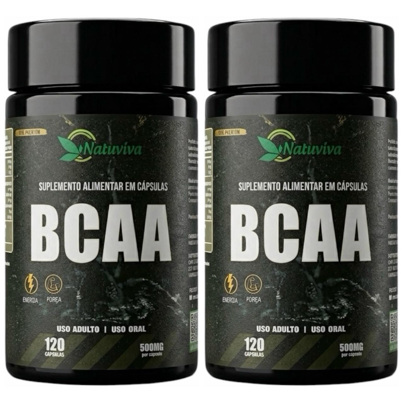 2x BCAA Natuviva Linha Premium 500mg – Suplemento Alimentar