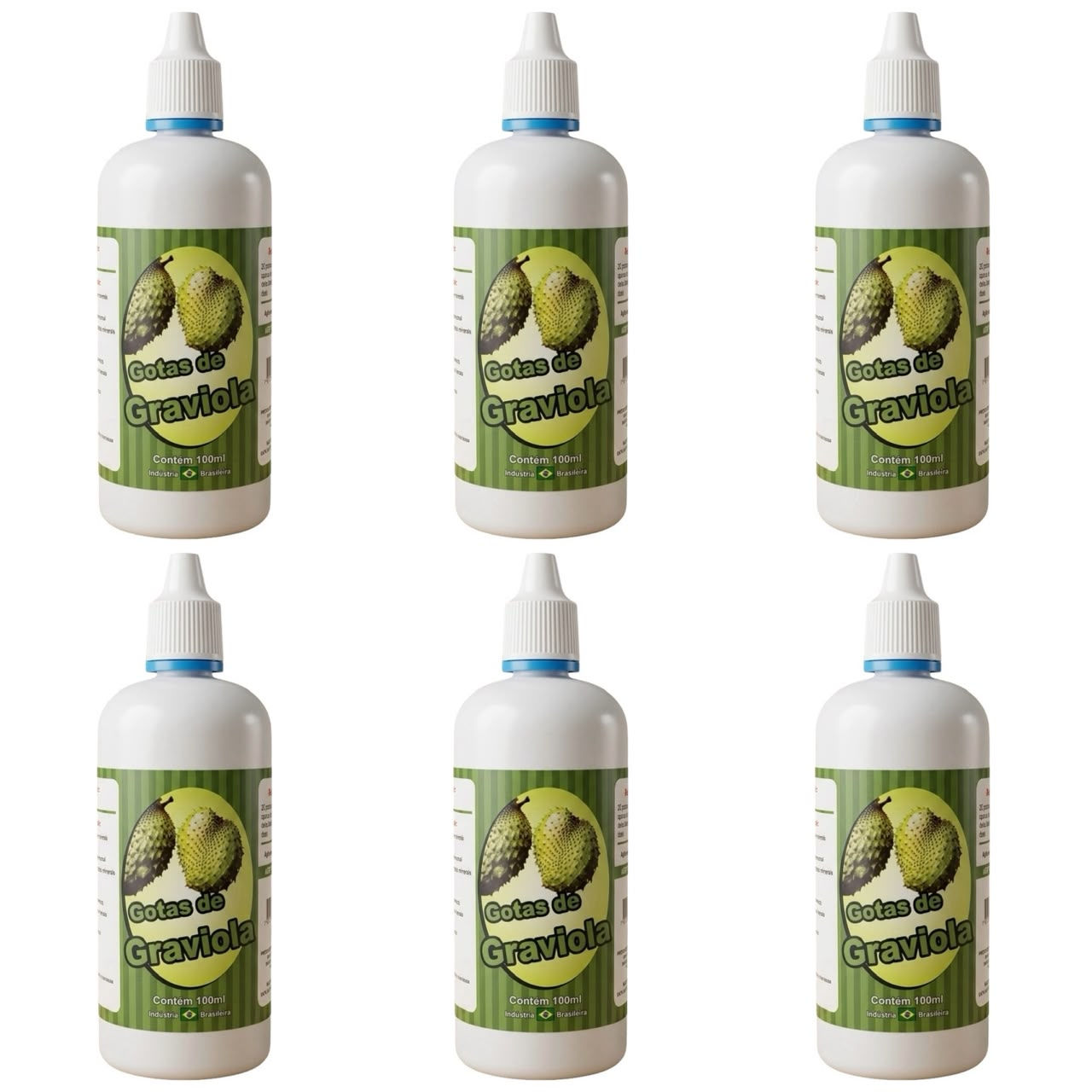 6x Gotas de Graviola 100ml – Extrato Concentrado com Ação Antioxidante