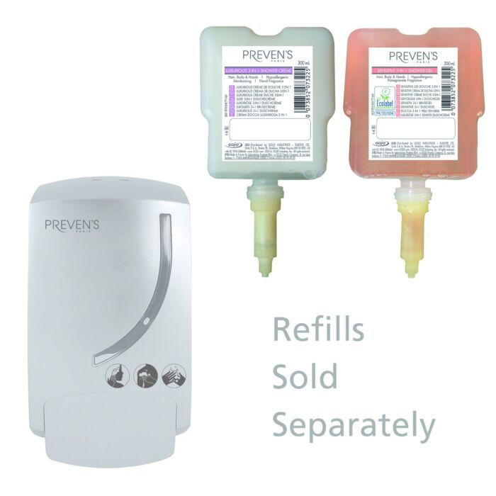 Miniatyrbilde: PREVEN'S PARIS® KURVE Dispenser, hvit