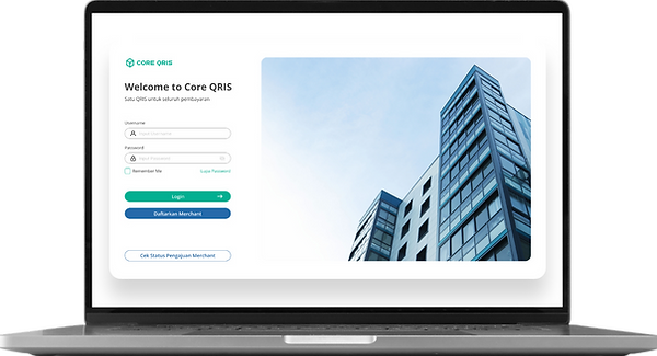 Portal Login versi Desktop Qrisan Core QRIS BNI