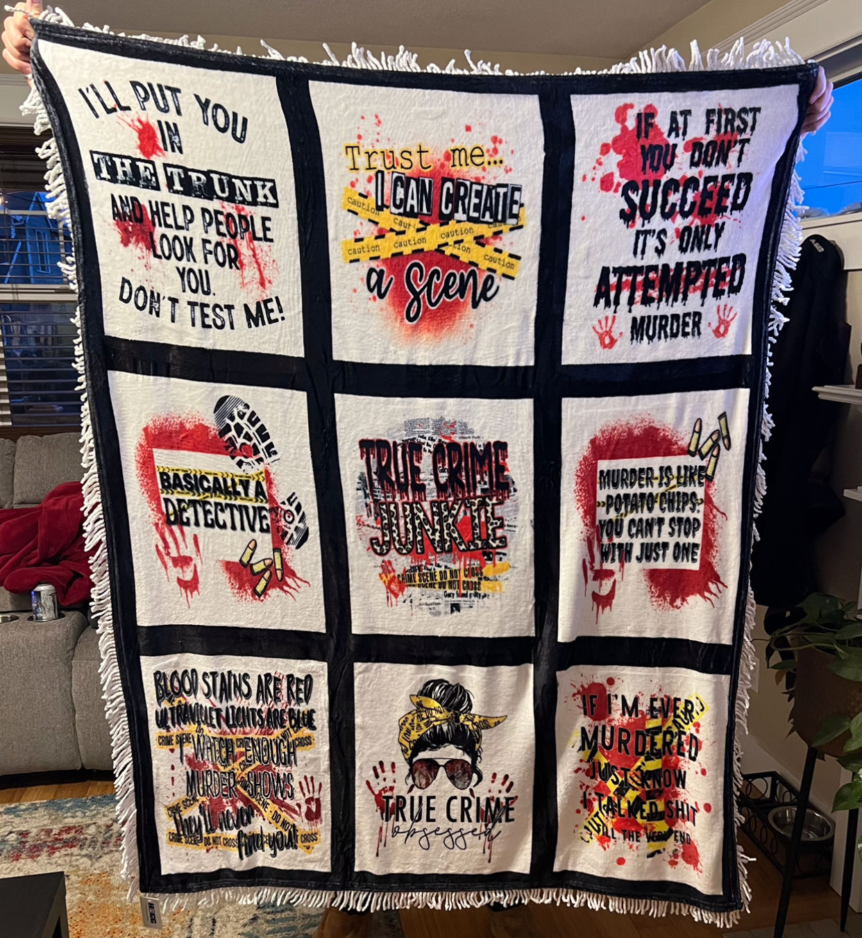 True Crime Fringe Blanket 