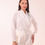 Thumbnail: White Wrap Satin Top – Shahd Couture Elegant Long Sleeve Blouse