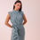 Thumbnail: Alexander Satin Draped Midi Dress – Dusty Teal Blue