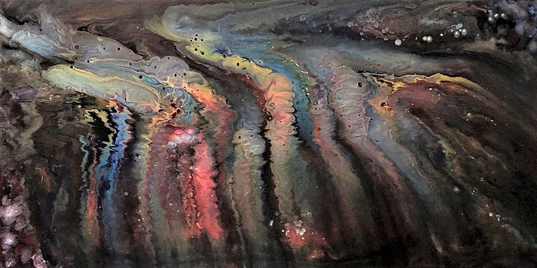 Abstract Fluid Acryic Art - Mixed Media