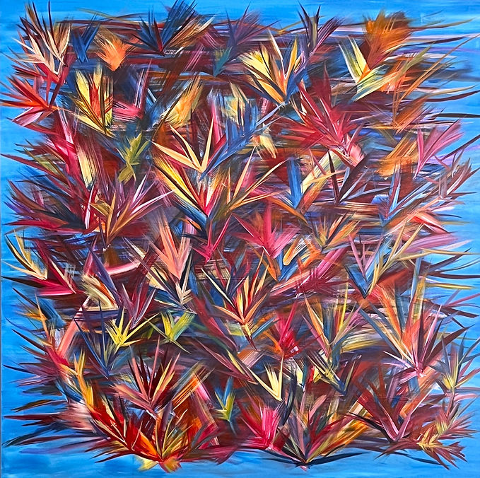 BIRD OF PARADISE - 48 x 48 Wood Panel - July 2021.JPG