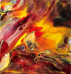 On Fire - Abstract Fluid Acryic Art - Mixed Media