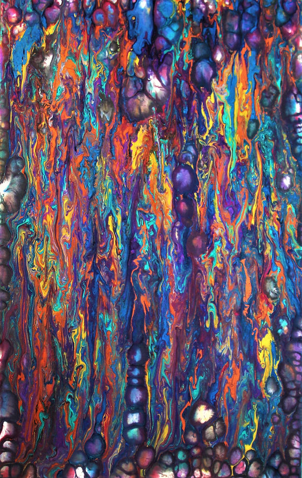 Unknown - Abstract Fluid Acryic Art - Mixed Media