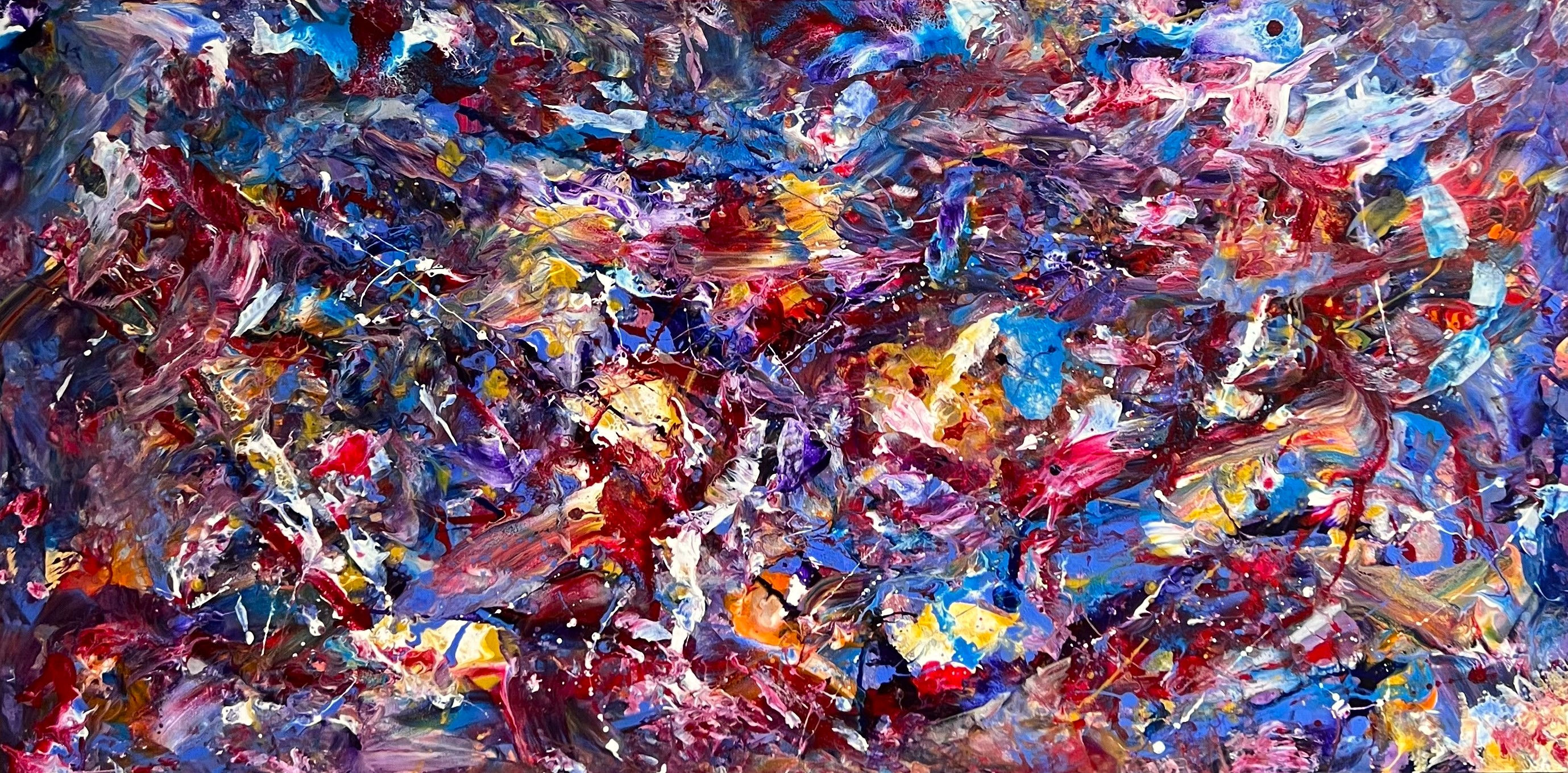 MOSAIC OF EMOTIONS 36"x72"x1.5" Original Abstract Acrylic Painting