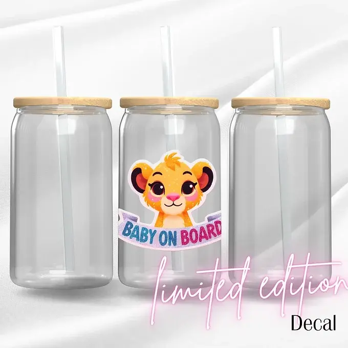 Simba Baby On Board - Premium UV DTF DECAL